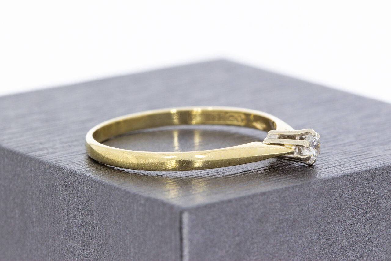 14 Karaat gouden diamantring - 19 mm