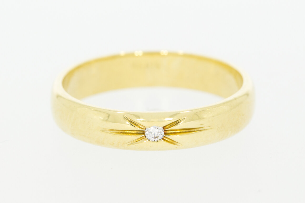 14 Karaat gouden diamant ring dames - 17,7 mm