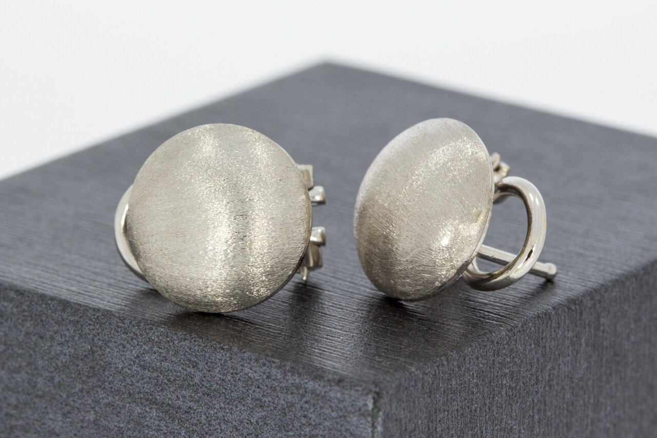 Oorclips 18 karaat wit goud - 1,2 cm