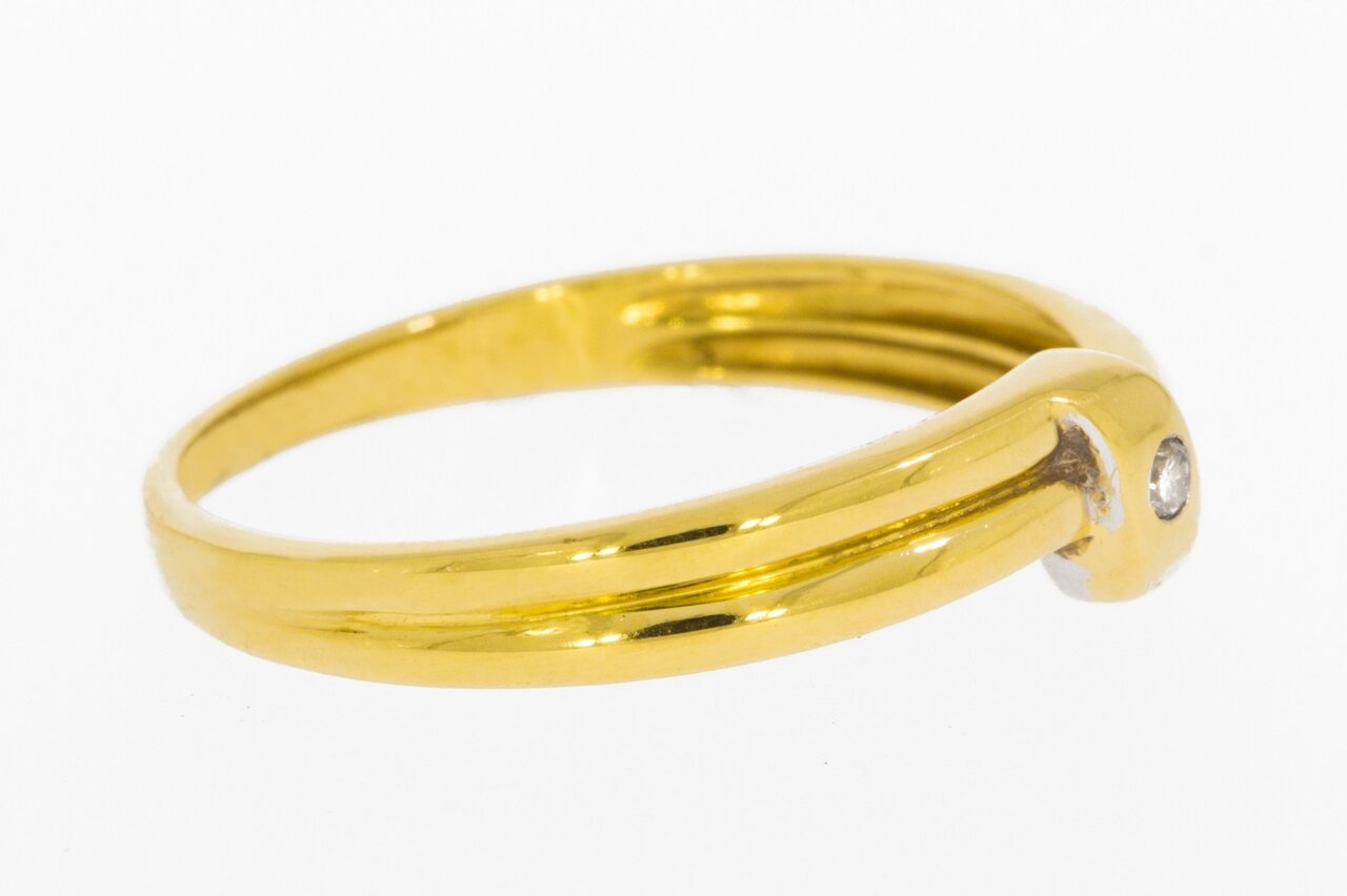 18 karaat diamant ring dames - 17,2 mm