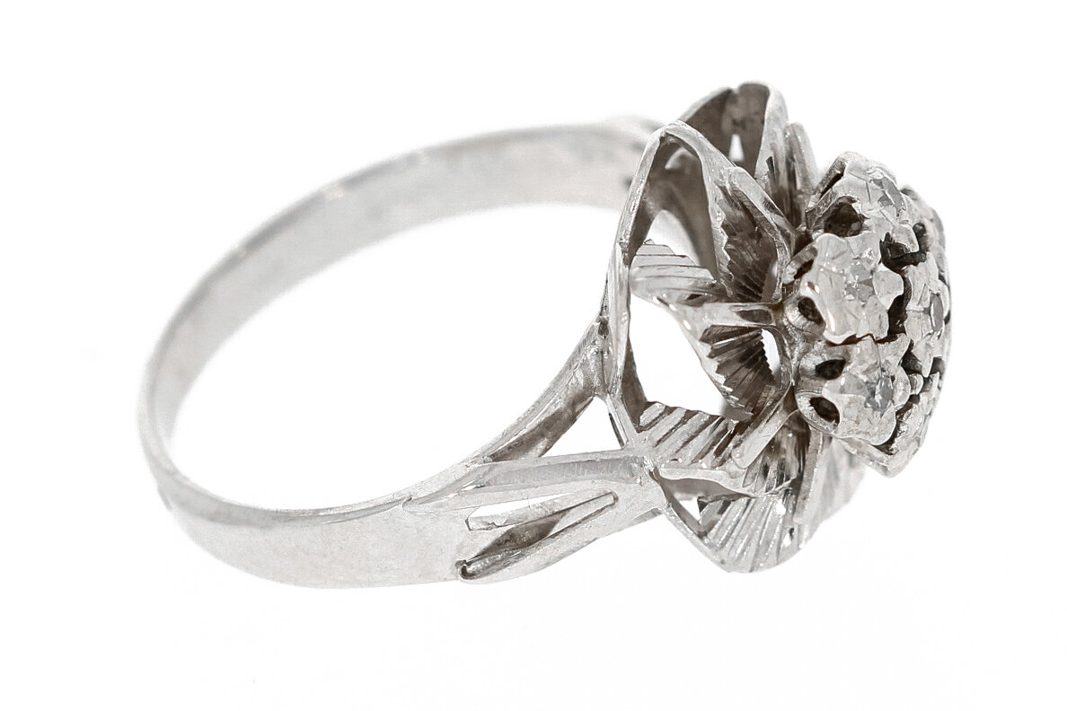 18 Karaat witgouden diamant ring dames - 15,9 mm