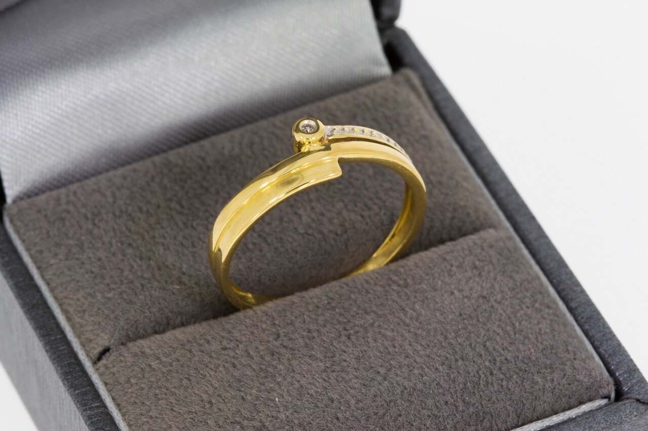 18 karaat gouden diaman ring - 17,8 mm