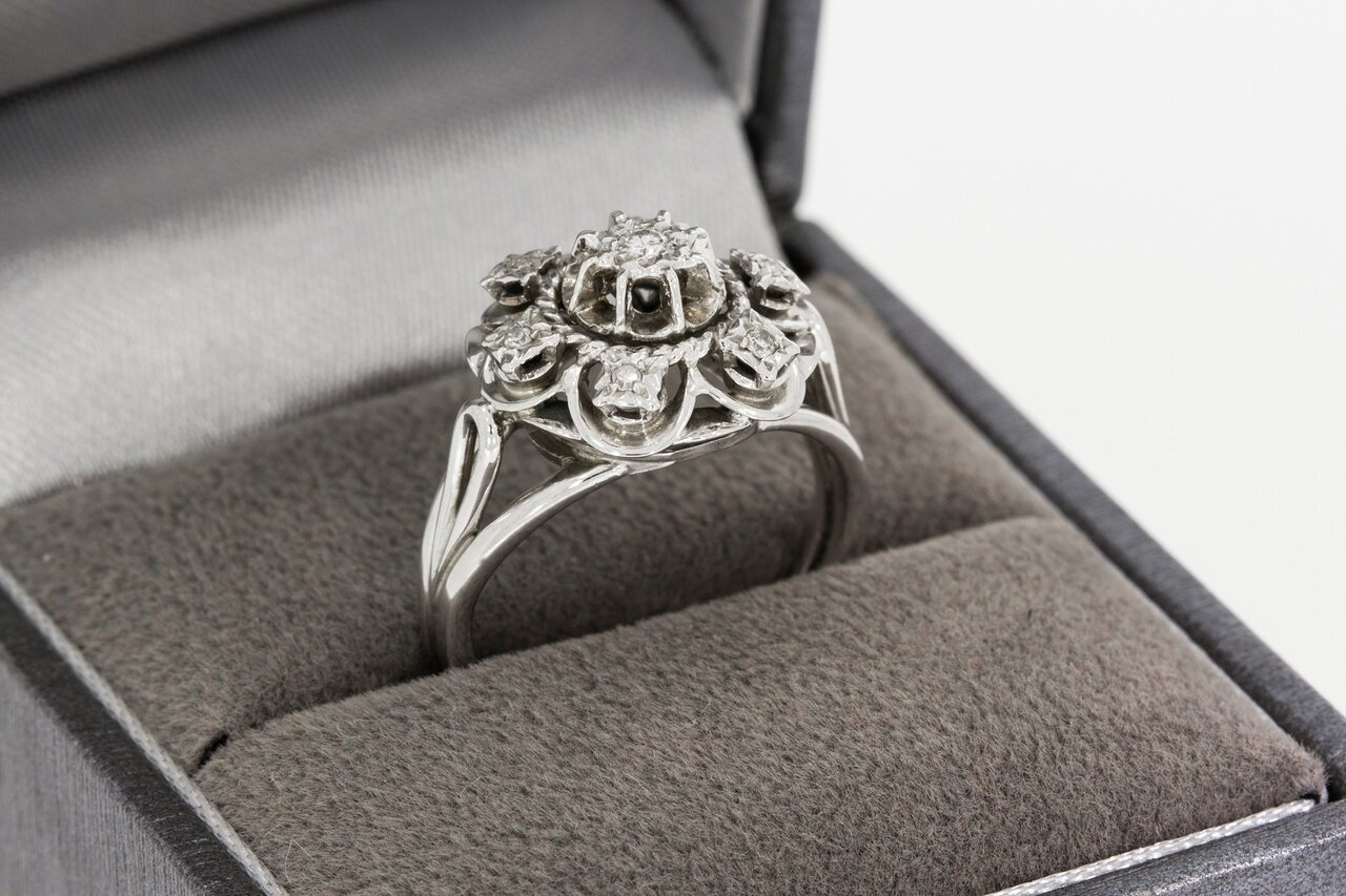 18 Karaat gouden diamant dames ring -16,8 mm