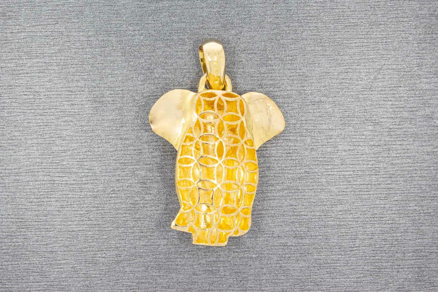 18 Karaat gouden Olifant hanger - 3,3 cm