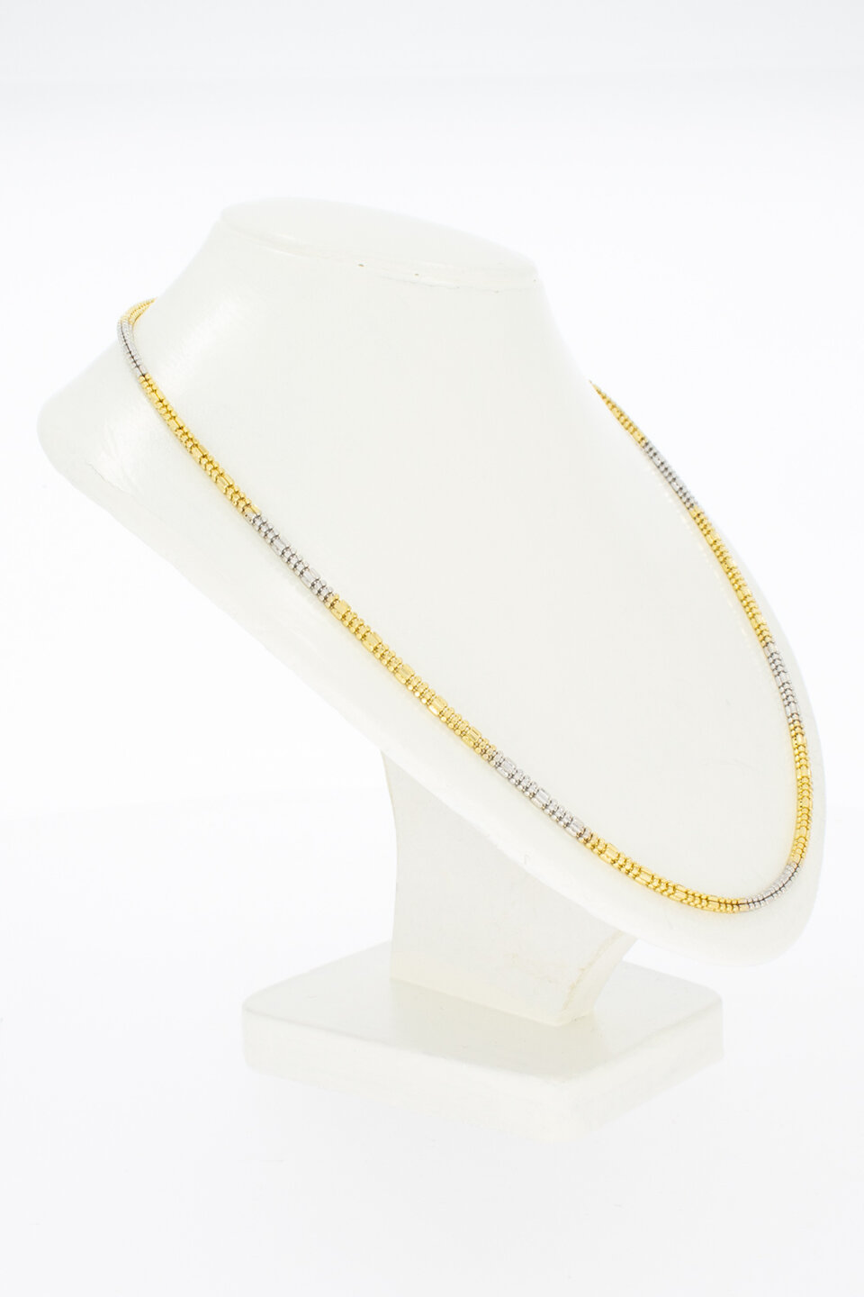 18 Karaat gouden bicolor ketting - 46  cm