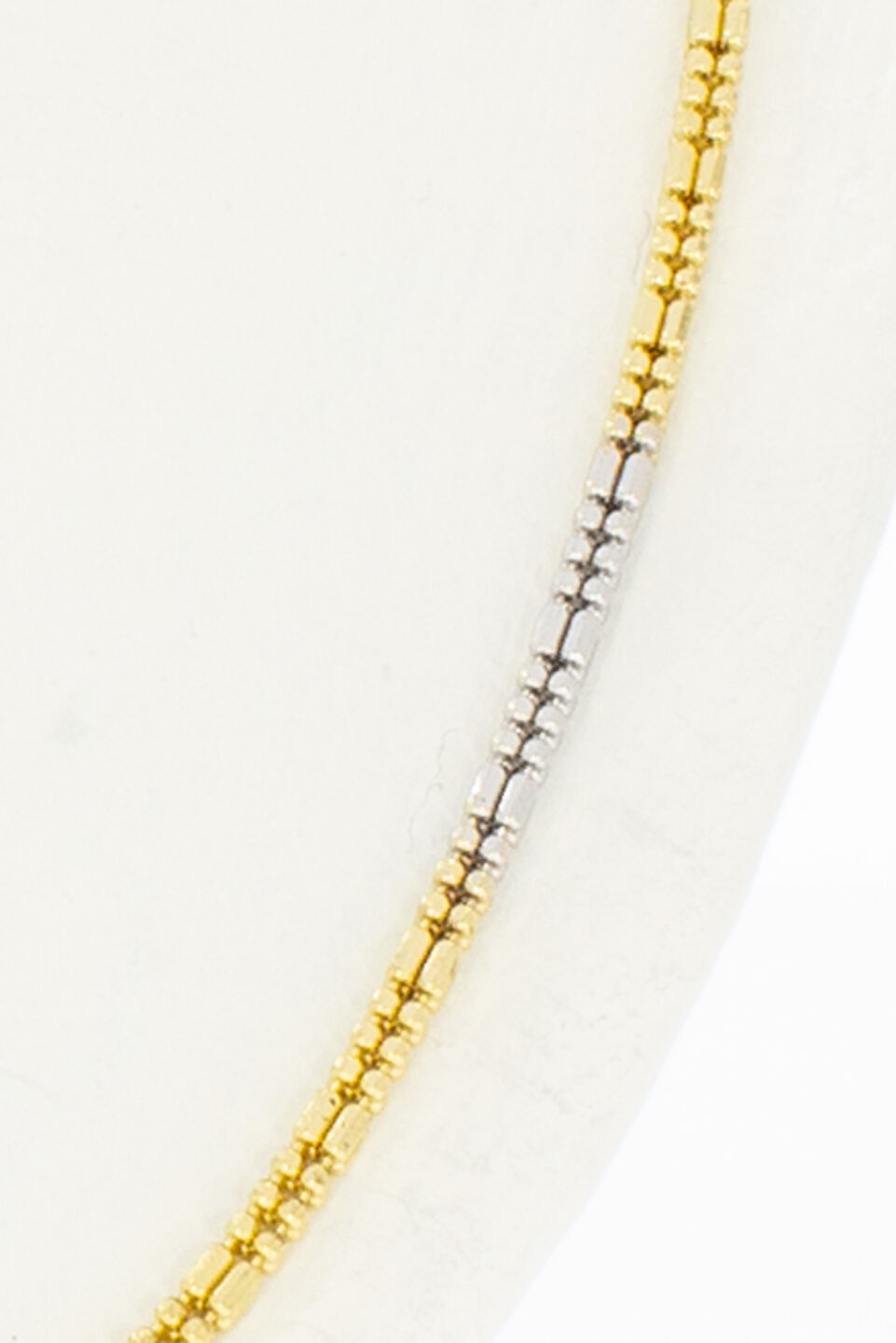18 Karaat gouden bicolor ketting - 46  cm
