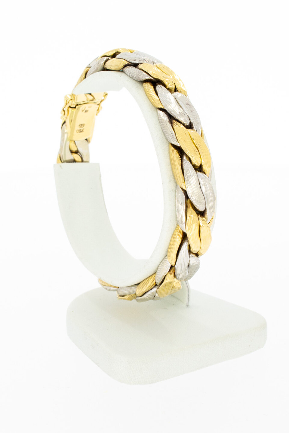 18 Karaat gevlochten ketting  - 61,5  cm