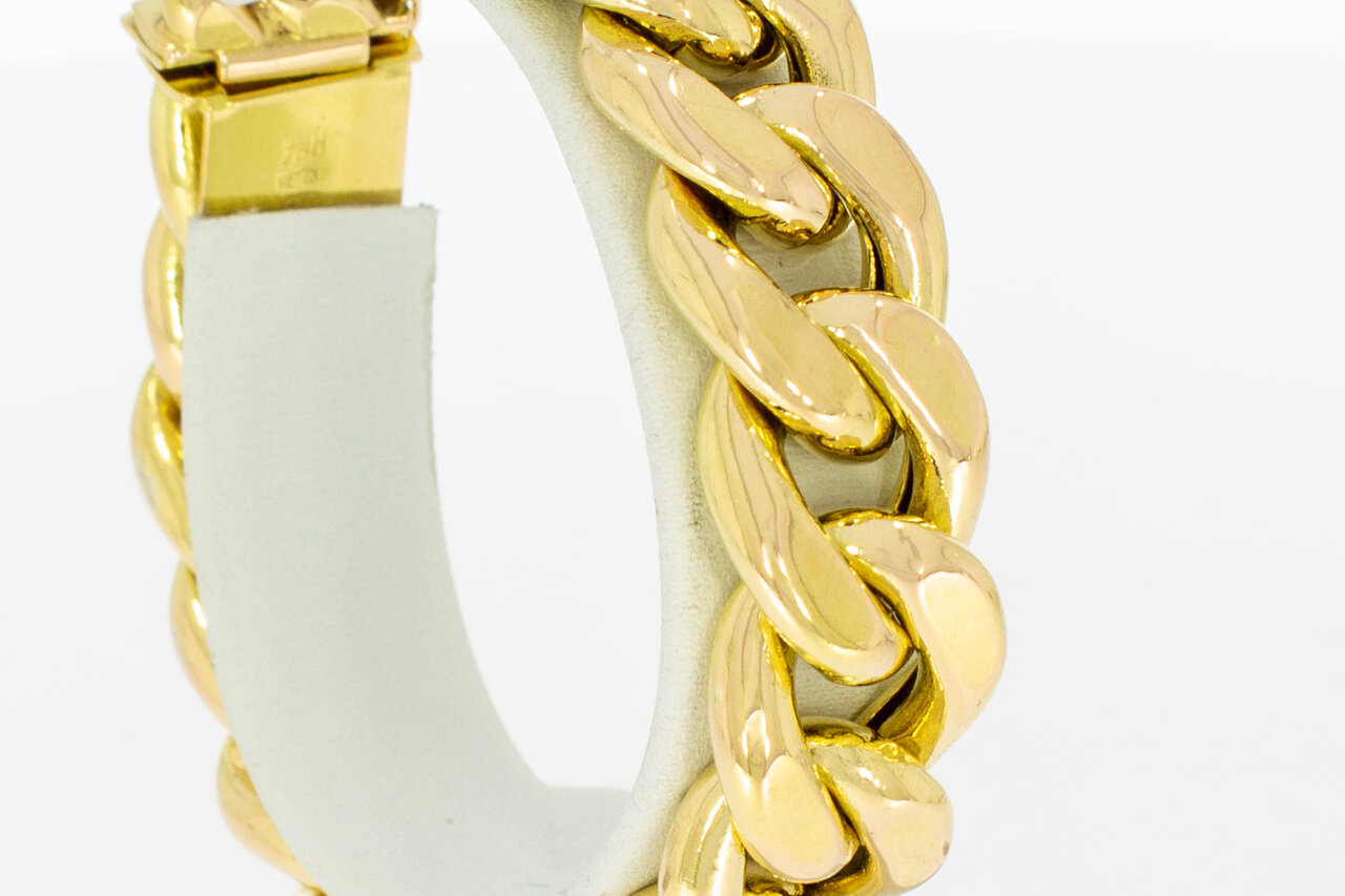 Gourmet armband 18 Karaat geelgoud - 18,7 cm