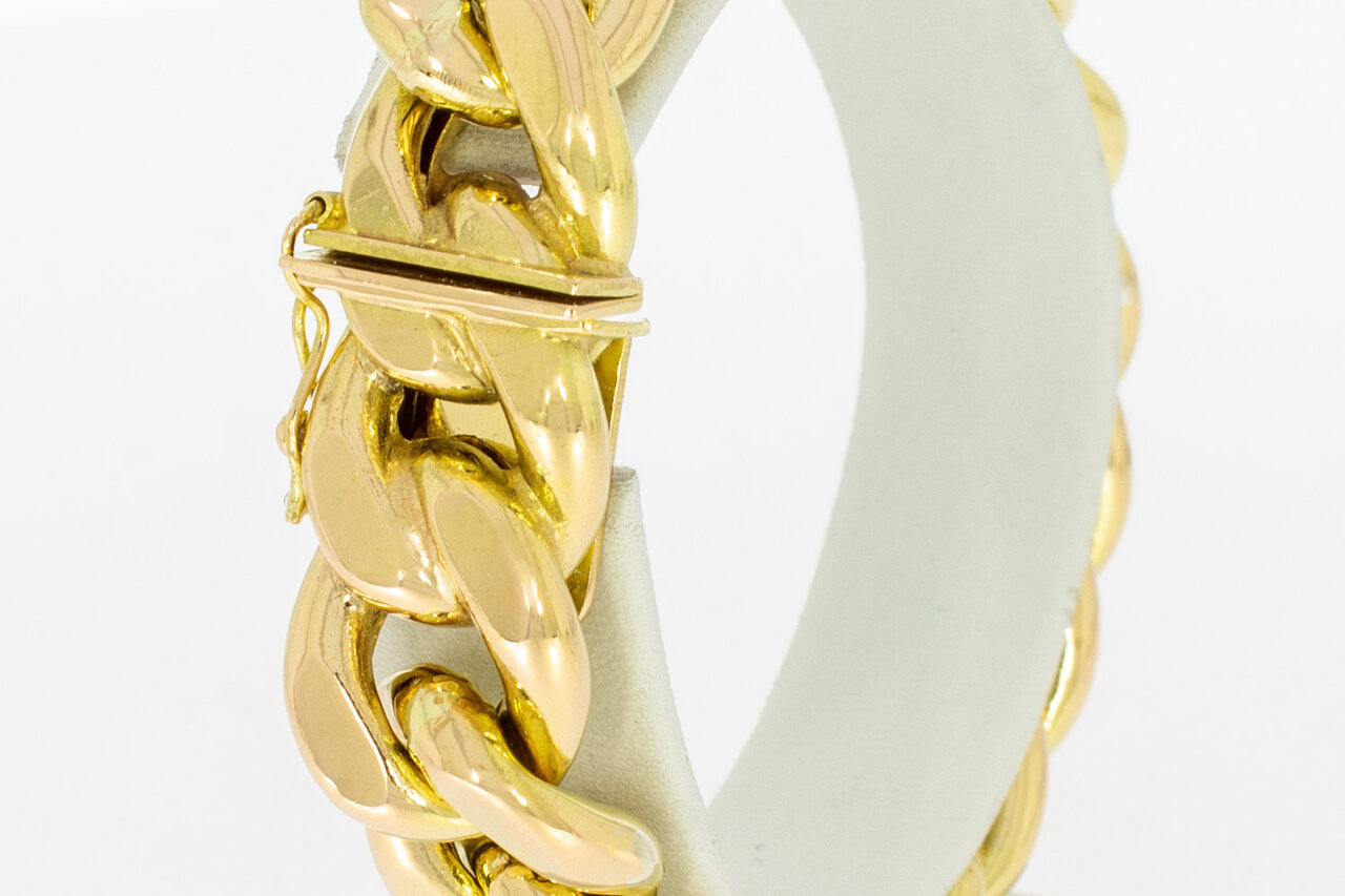 Gourmet armband 18 Karaat geelgoud - 18,7 cm