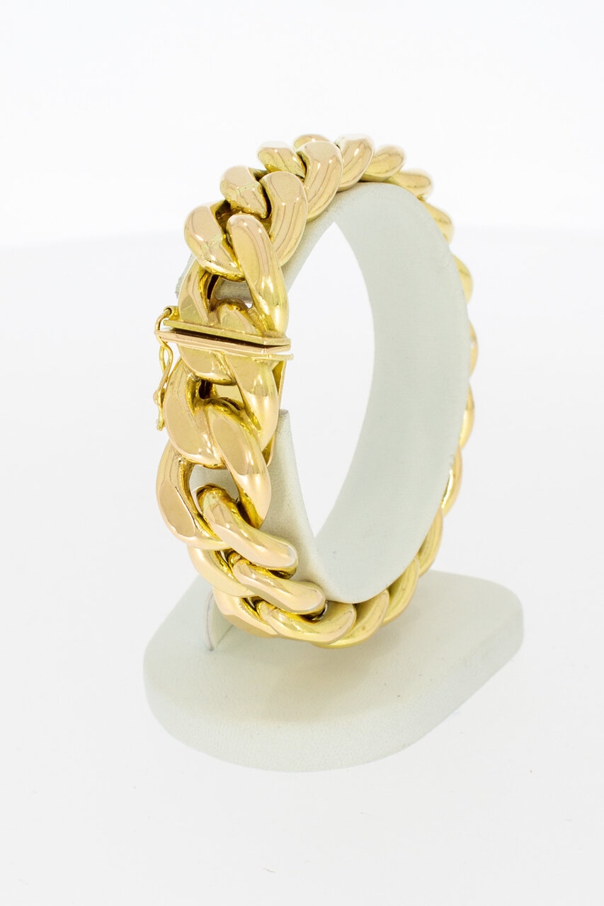 Gourmet armband 18 Karaat geelgoud - 18,7 cm