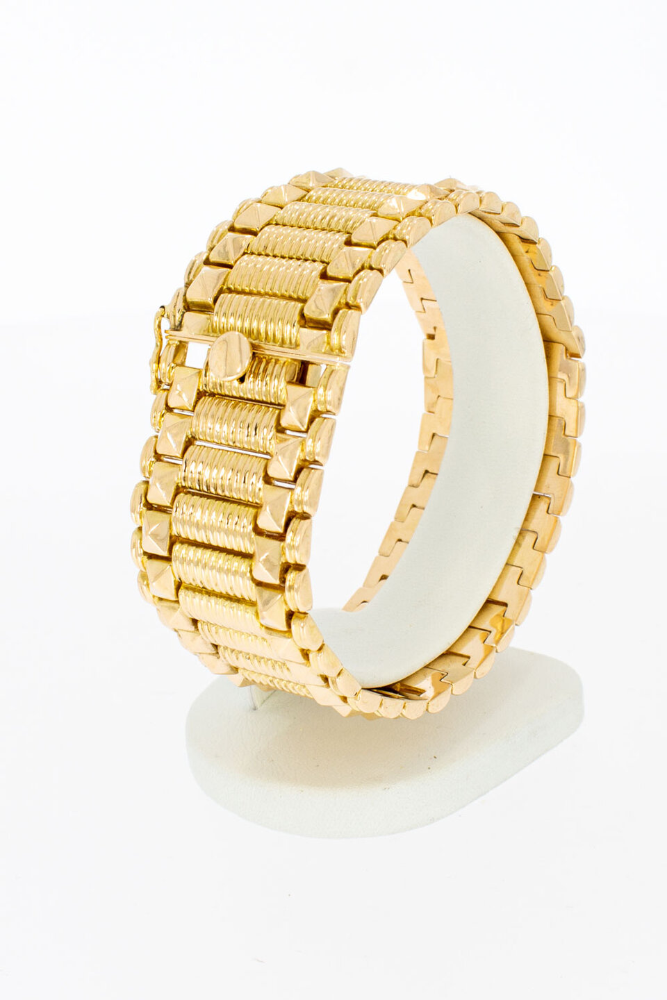 18 karaat brede goud armband - 18,9 cm