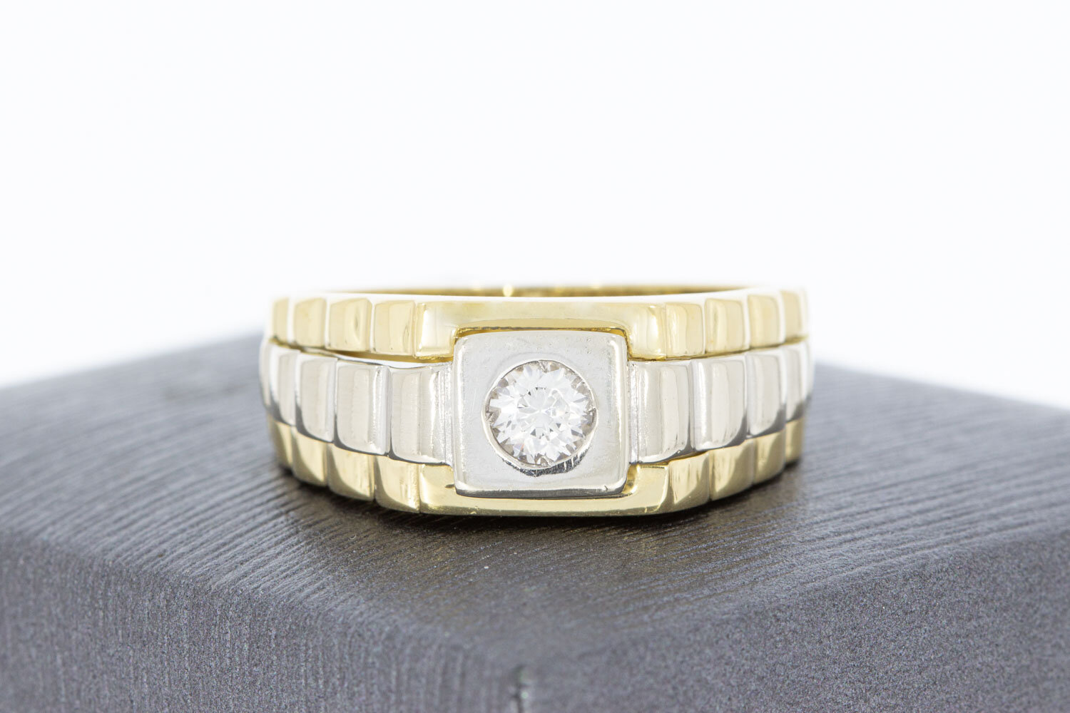 14 Karaat gouden Rolex style ring - 19 mm