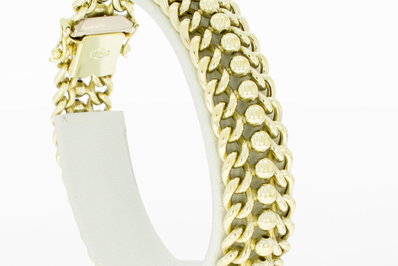 14 Karaat gevlochten armband - 19,4 cm