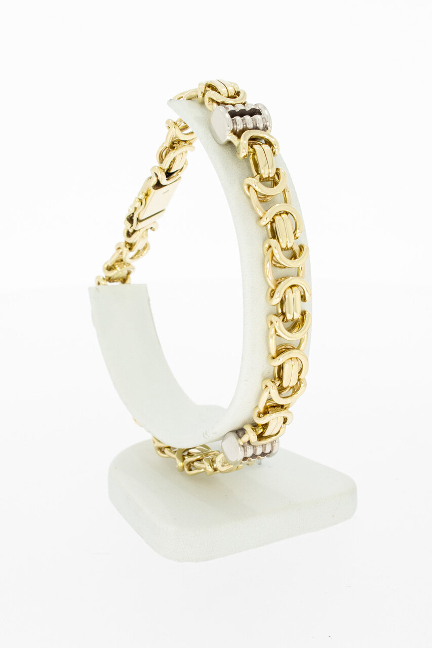 Platte 14 Karaat Koningsarmband - 23,2 cm