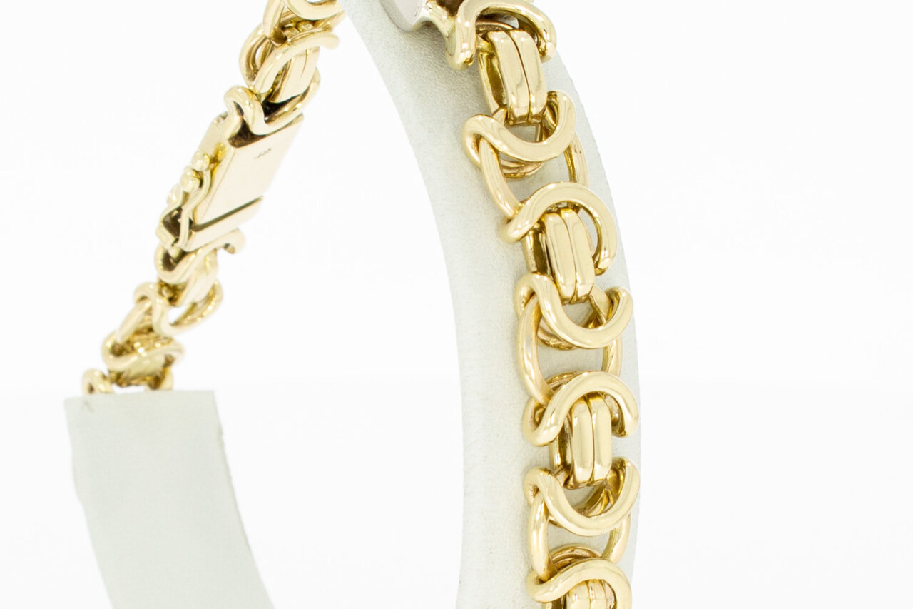 Platte 14 Karaat Koningsarmband - 23,2 cm