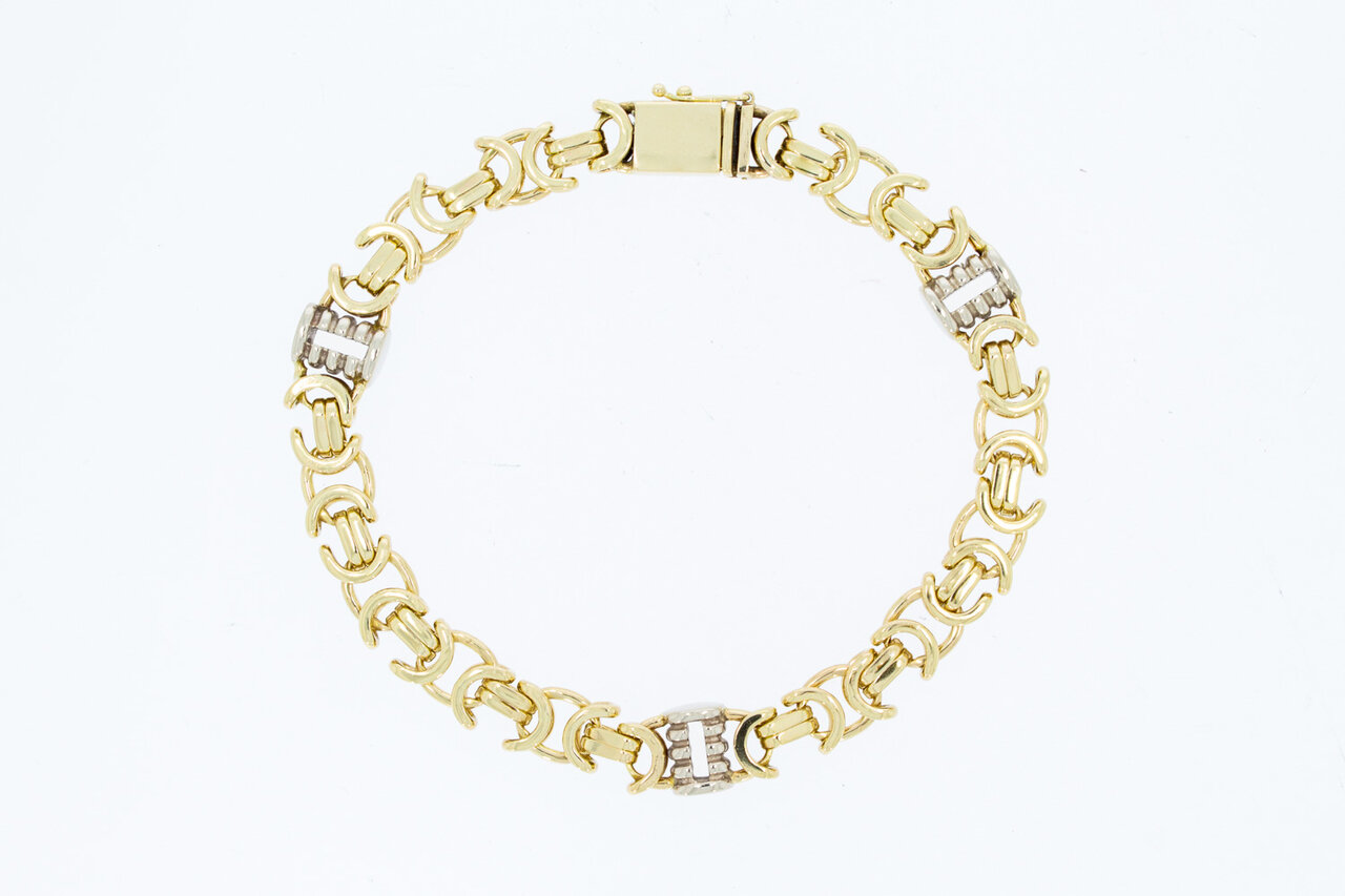 Platte 14 Karaat Koningsarmband - 23,2 cm