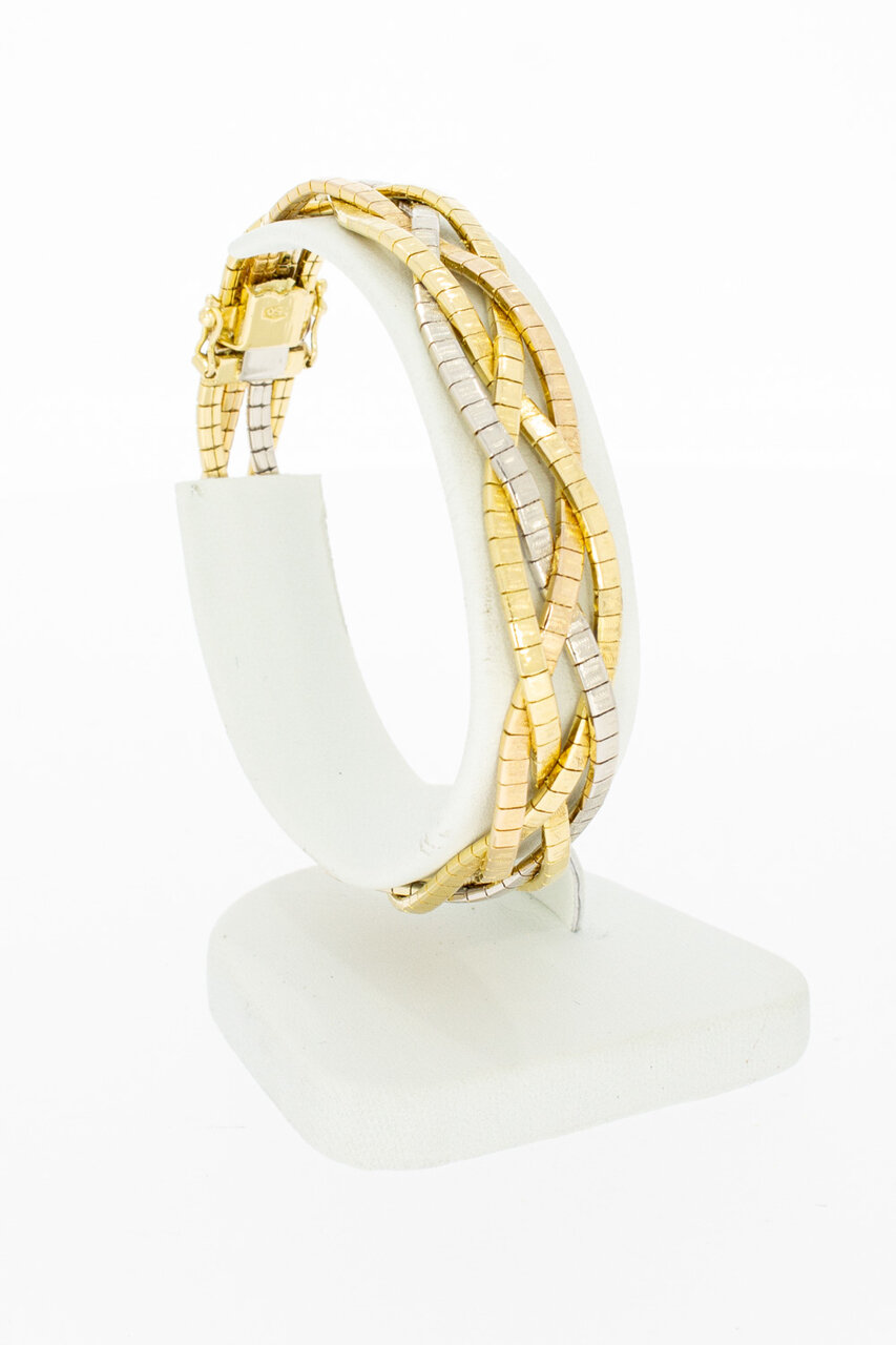 Gevlochten armband 18 Karaat goud - 19,1 cm