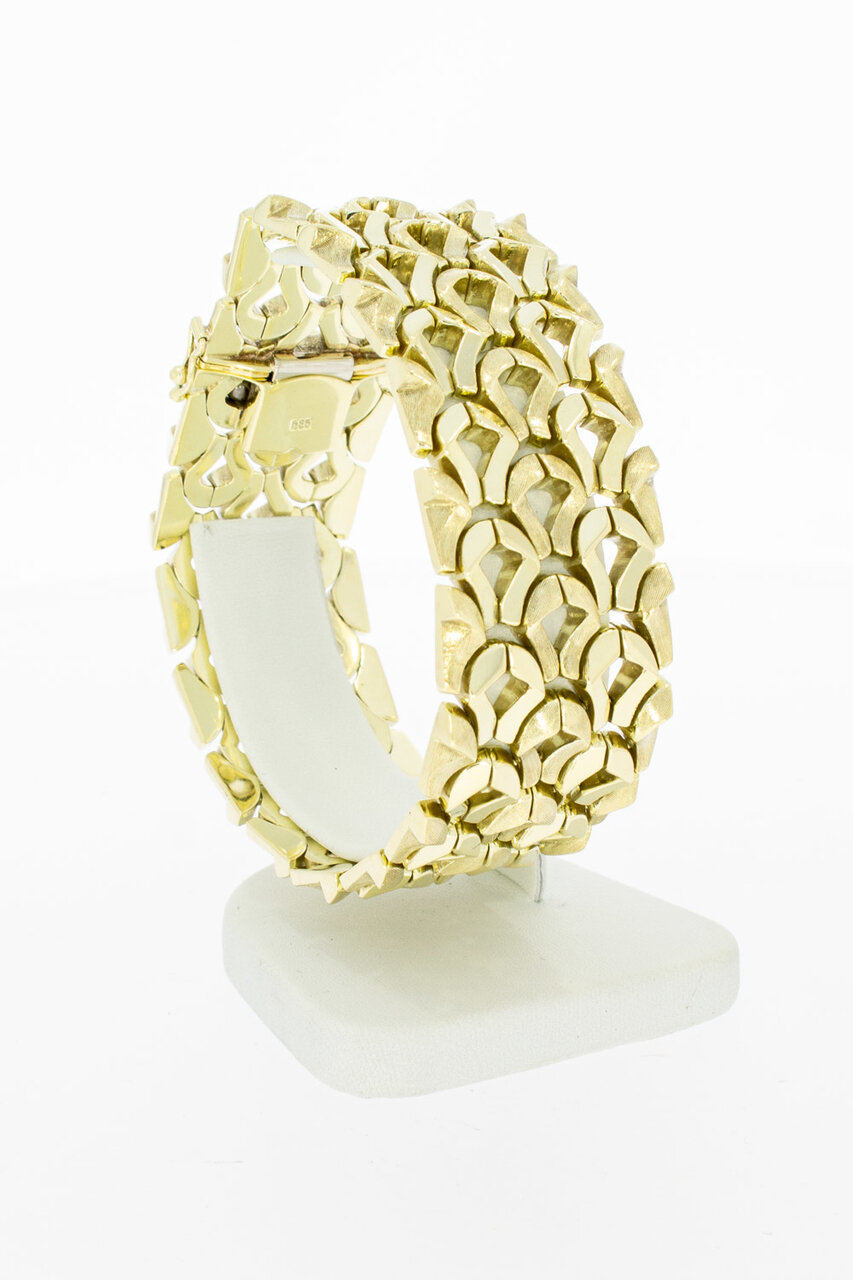 14 Karaat gouden brede armband - 19,6 cm