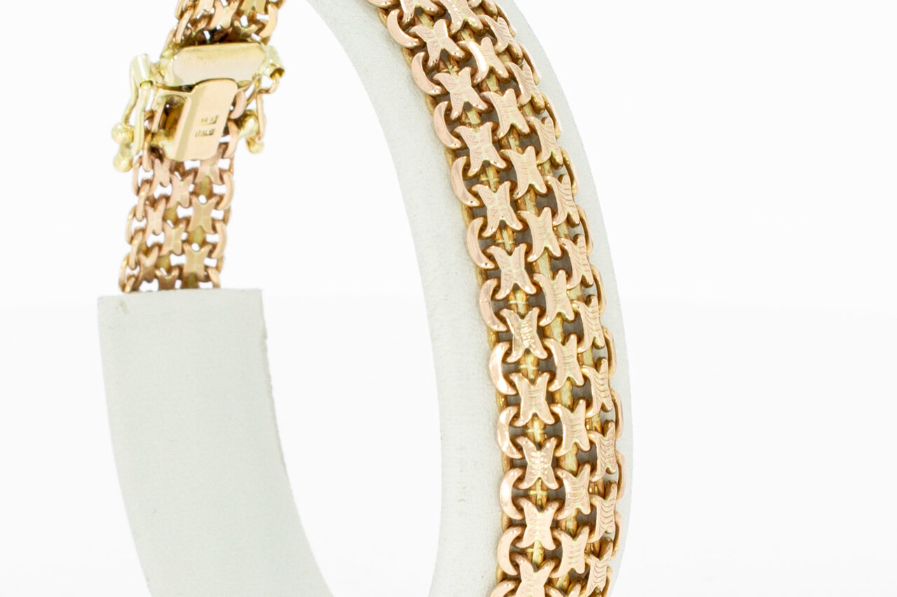 Brede  armband 14 Karaat goud - 19,8 cm