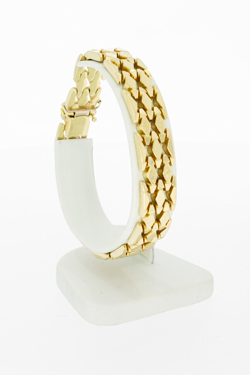 14 Karaat gouden brede armband - 19,4 cm