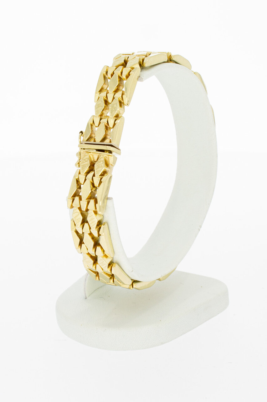 14 Karaat gouden brede armband - 19,4 cm