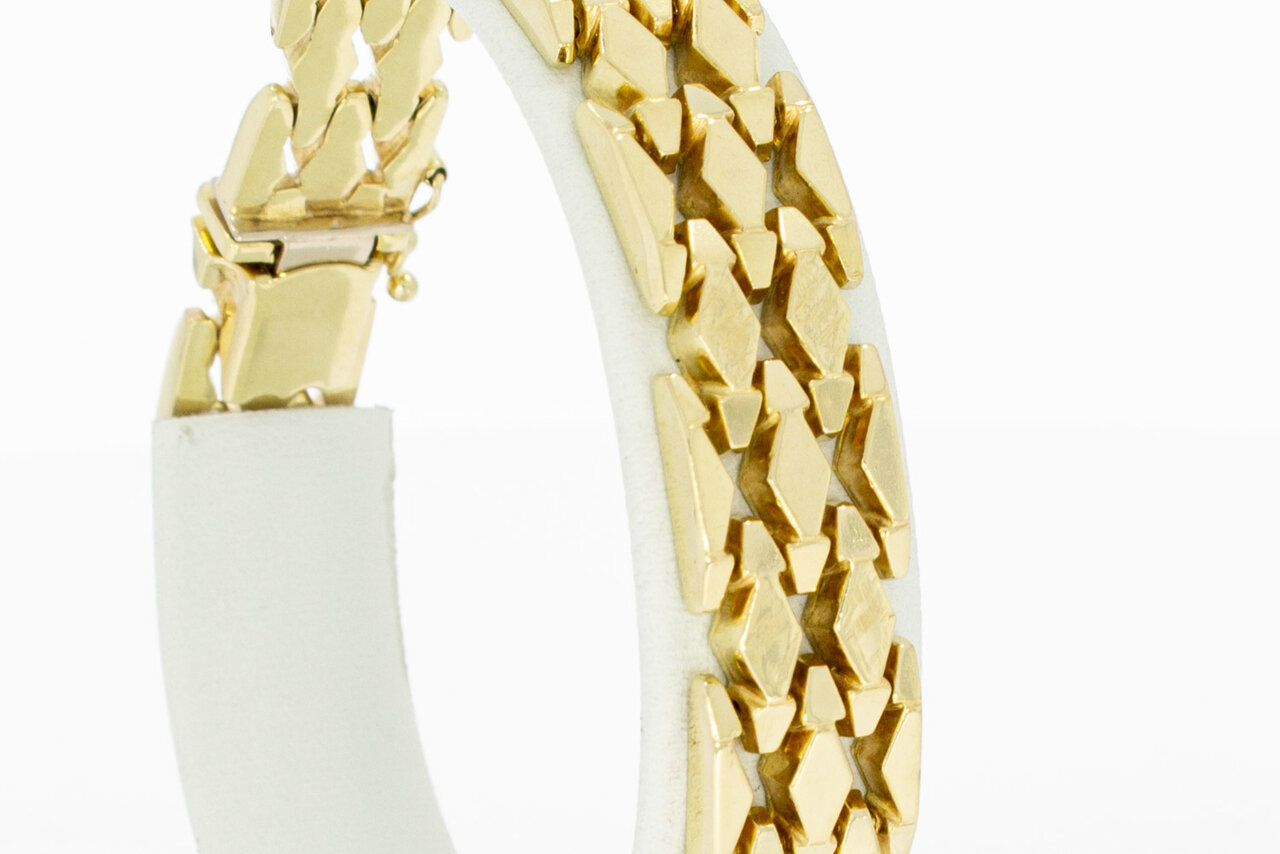 14 Karaat gouden brede armband - 19,4 cm
