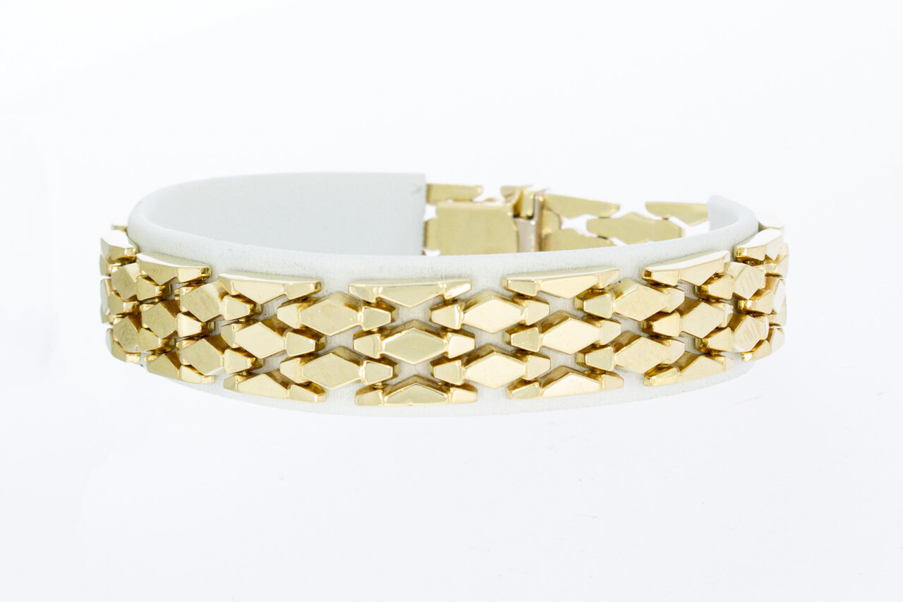 14 Karaat gouden brede armband - 19,4 cm