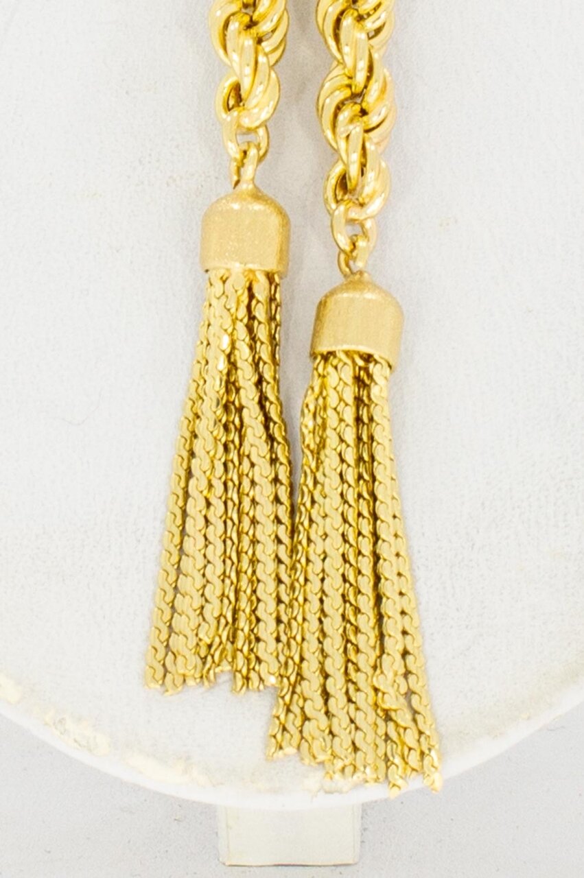 18 Karaat Koord ketting met hanger - 60,1 cm