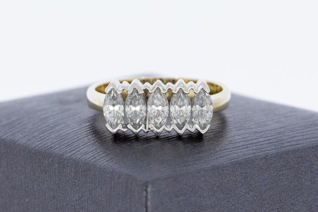 14 Karaat gouden Saffier damesring - 18,2 mm