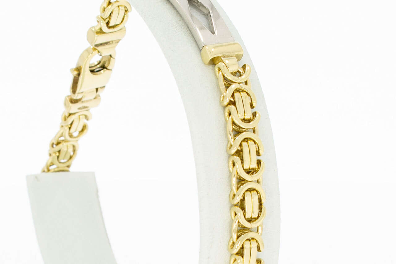 Platte Koningsarmband 14 krt goud - 21,4 cm