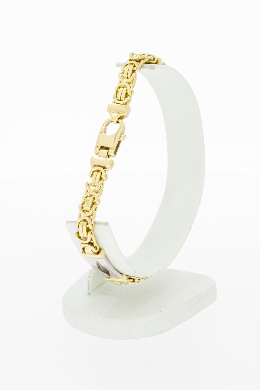 Platte Koningsarmband 14 krt goud - 21,4 cm