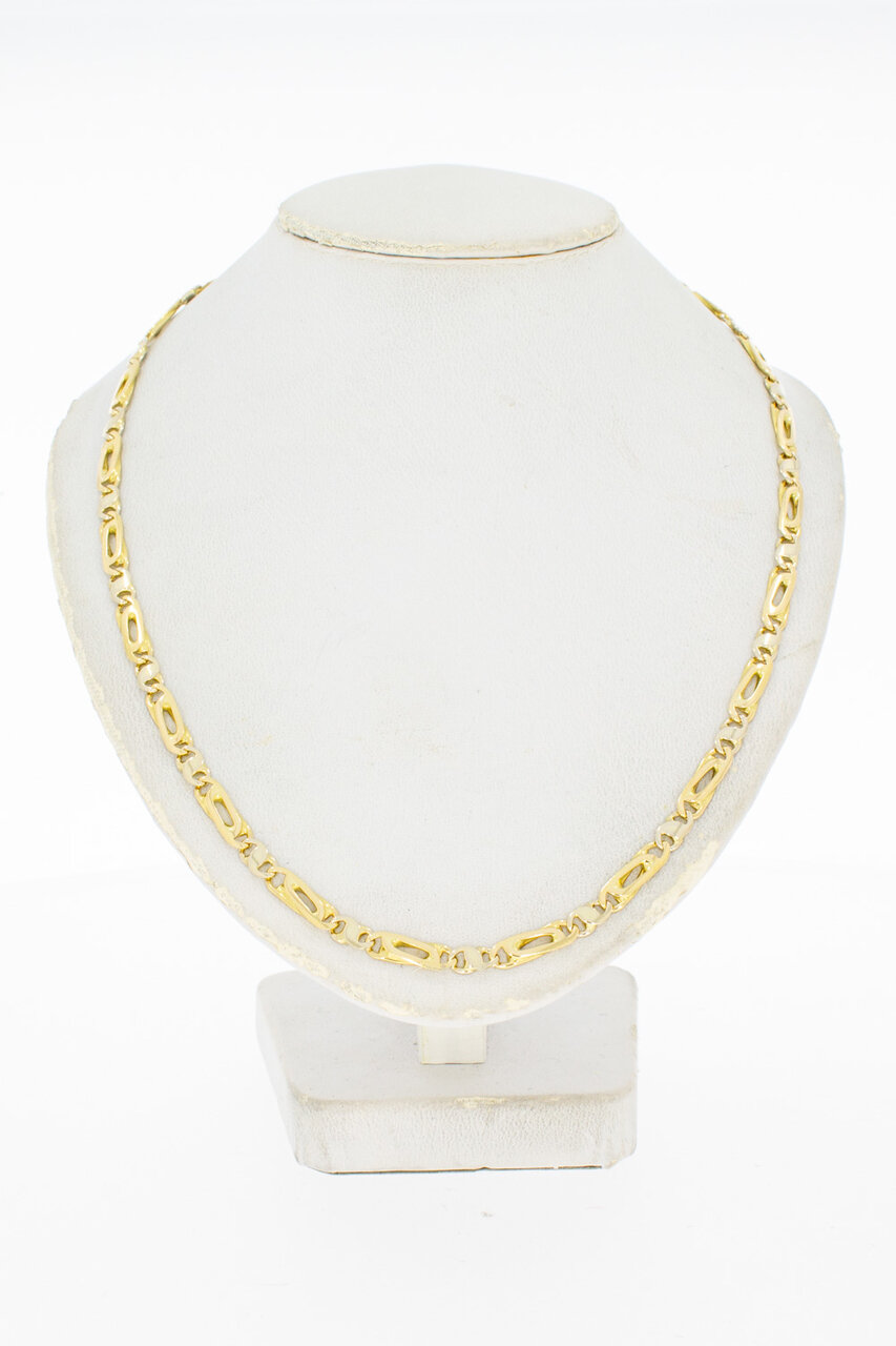 18 Karaat bicolor Valkoog ketting - 52,2 cm