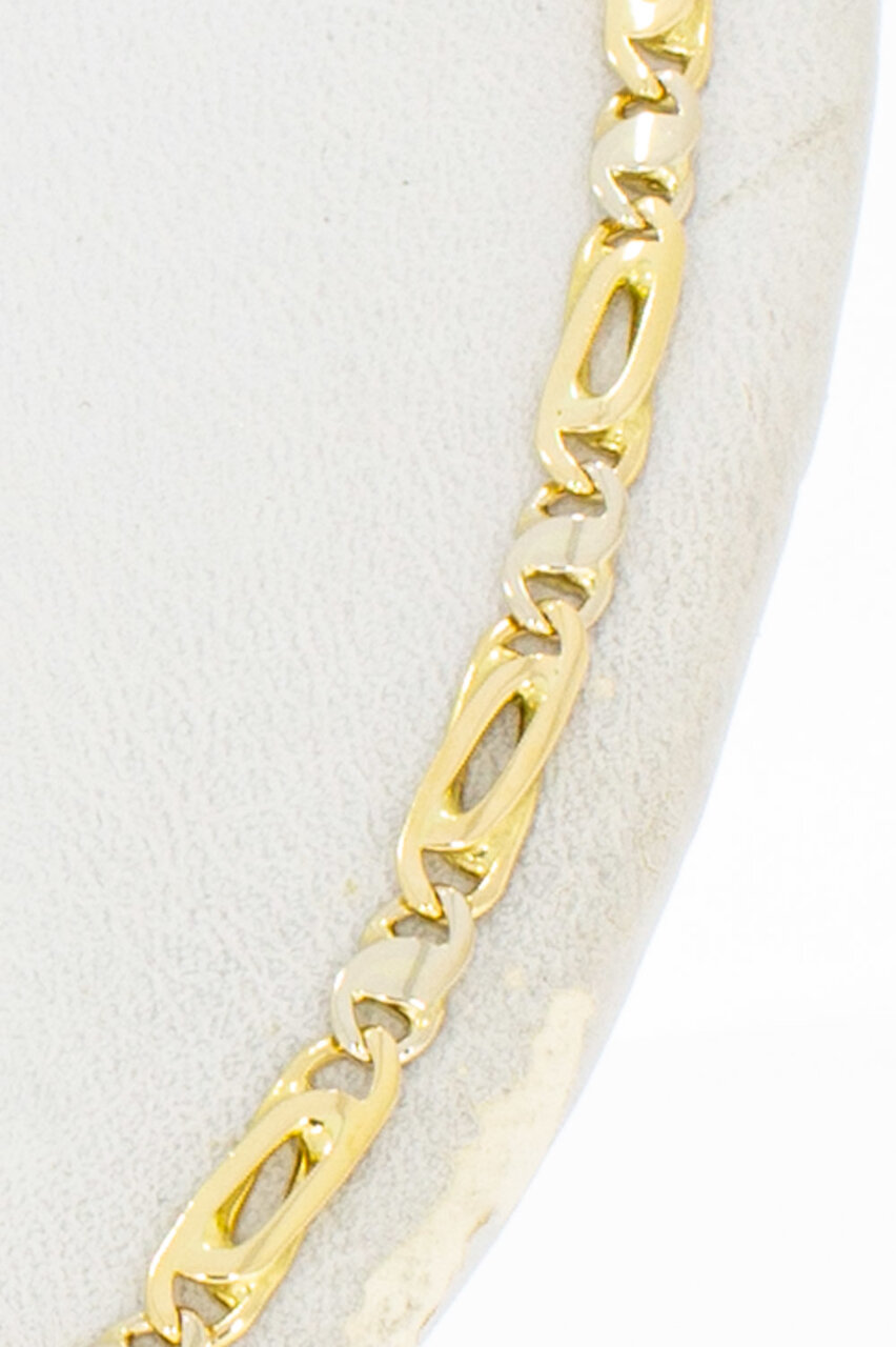 18 Karaat bicolor Valkoog ketting - 52,2 cm