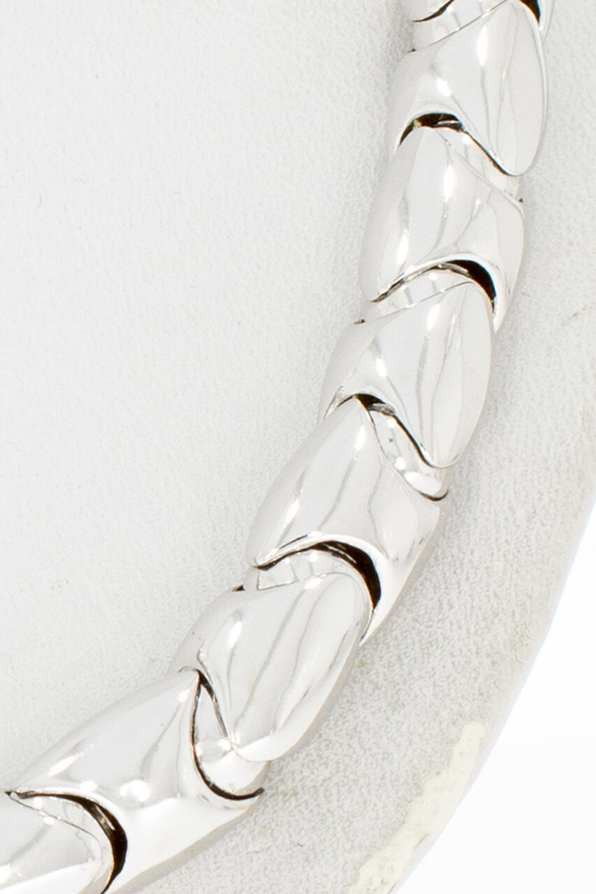 18 Karaat wit gouden damesketting - 43,6 cm