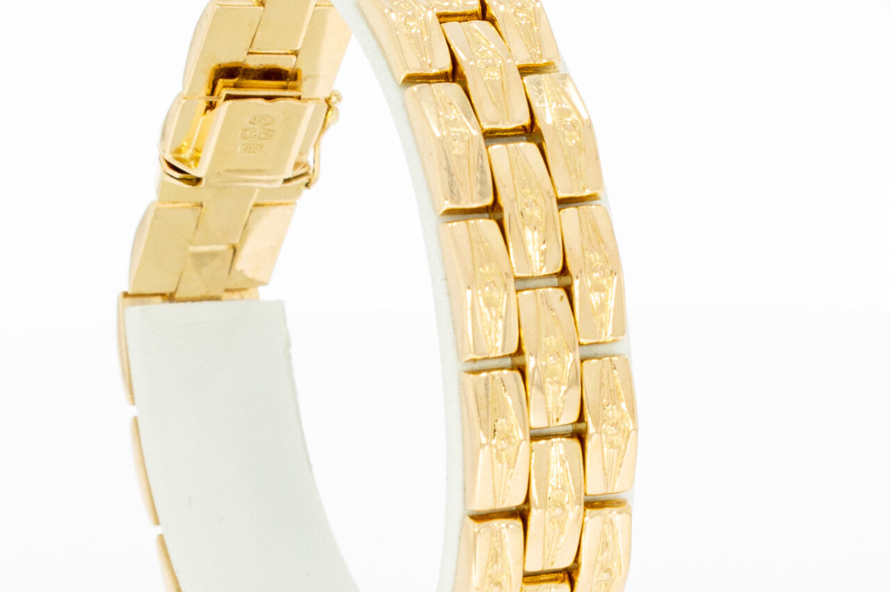 18 Karaat rose gouden Staafjes armband - 20 cm