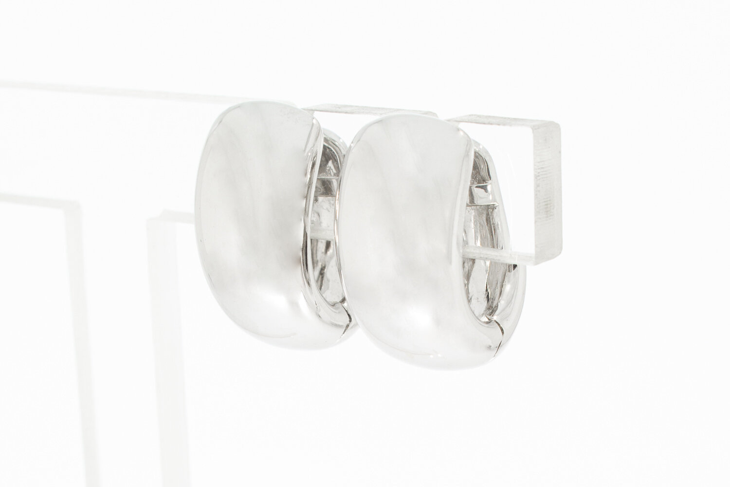 18 Karaat witgouden dames oorbellen - 1,9 cm