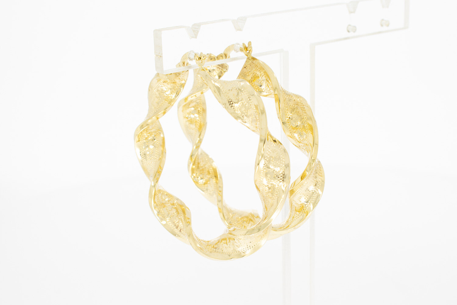 14 Karaat gouden Wokkel Creolen - 4,7 cm