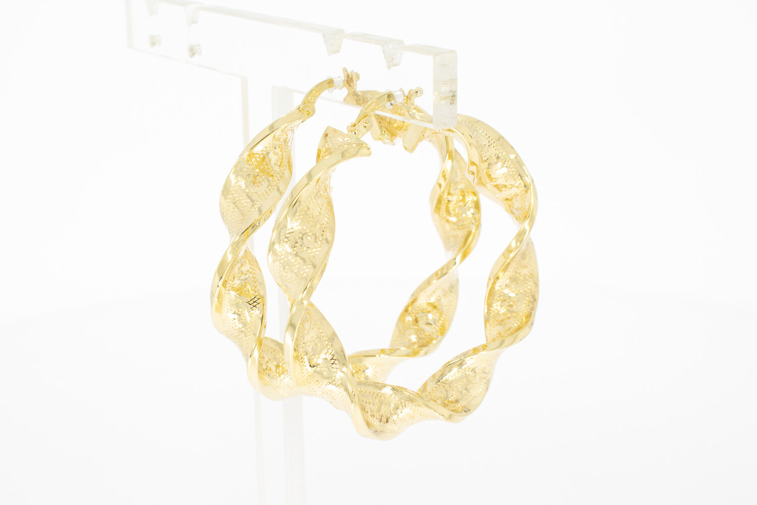 14 Karaat gouden Wokkel Creolen - 4,7 cm