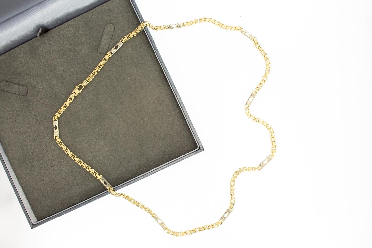 14 Karaat gouden platte Koningsketting - 61,9 cm