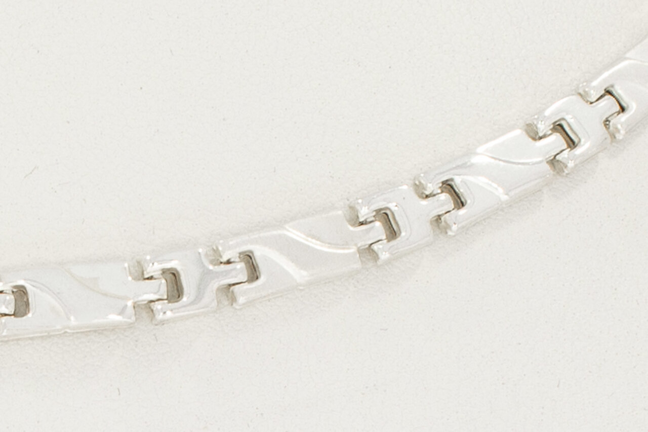 Zilveren (925)  dames schakel Collier - 42,5 cm
