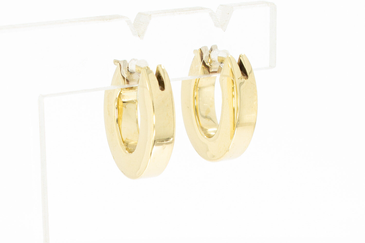 14 Karaat gouden ovale Creolen - 1,5 cm