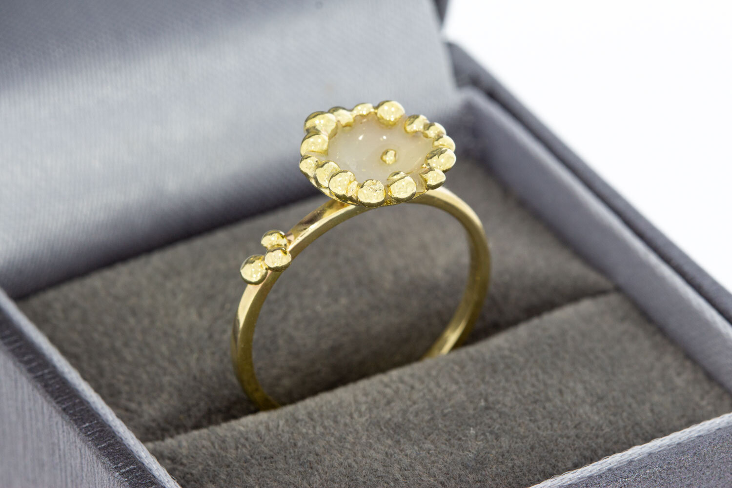 14 karaat gouden Emaille ring - 17,6 mm