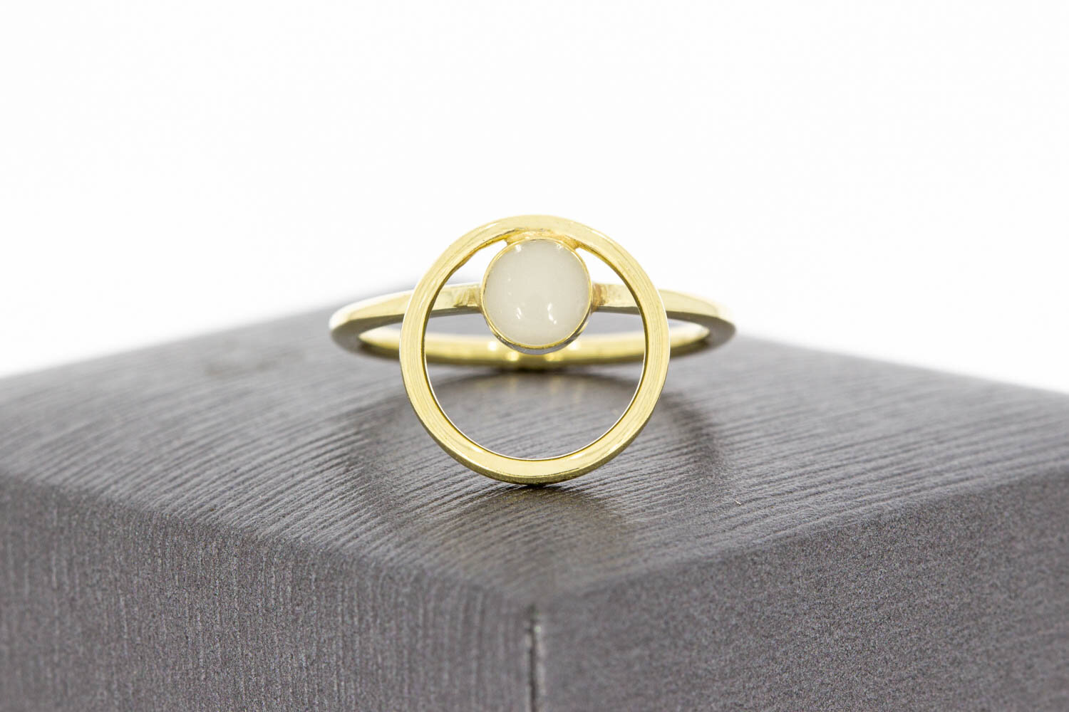 14 karaat gouden Emaille pinkring - 16 mm