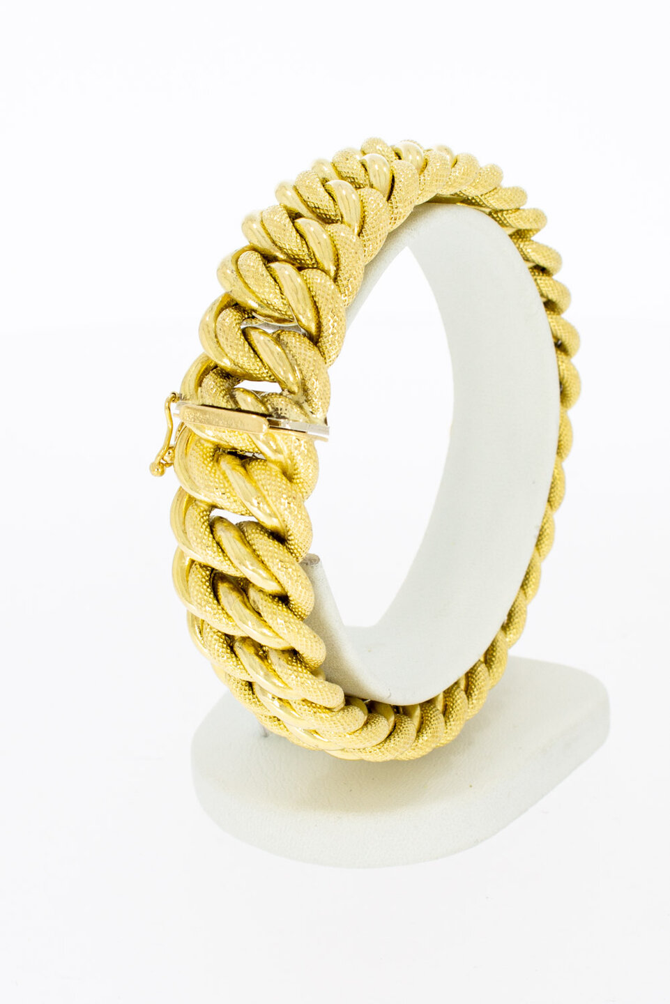 18 karaat goud brede armband - 20,1 cm