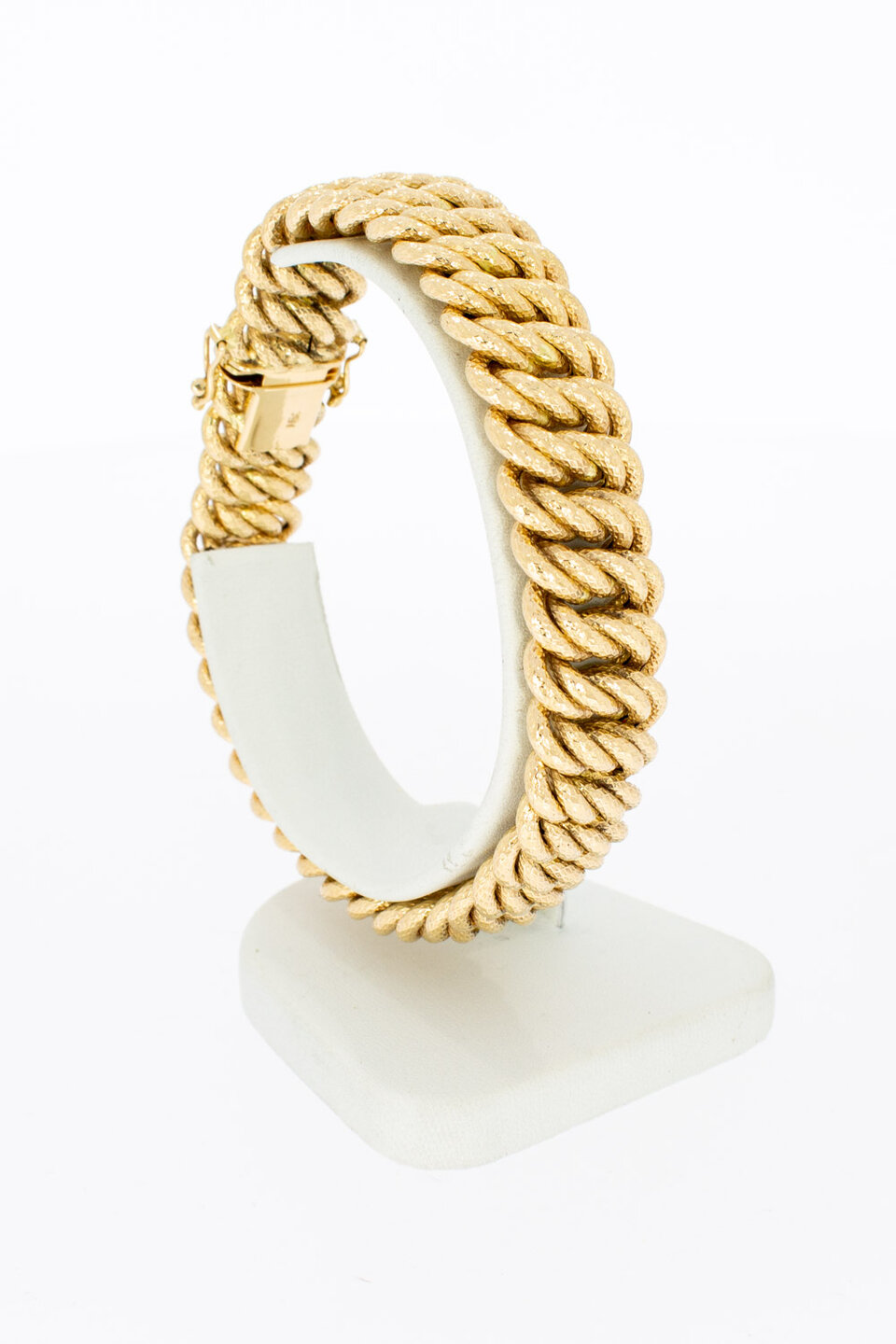 Gevlochten 18 karaat brede Armband - 20,7 cm