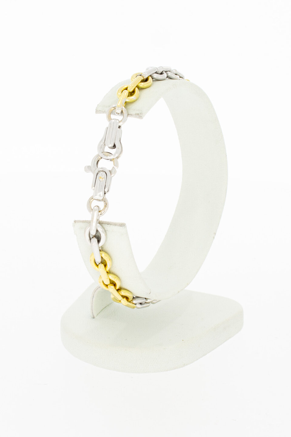 Bicolor 18 karaat Anker Armband - 19,2 mm