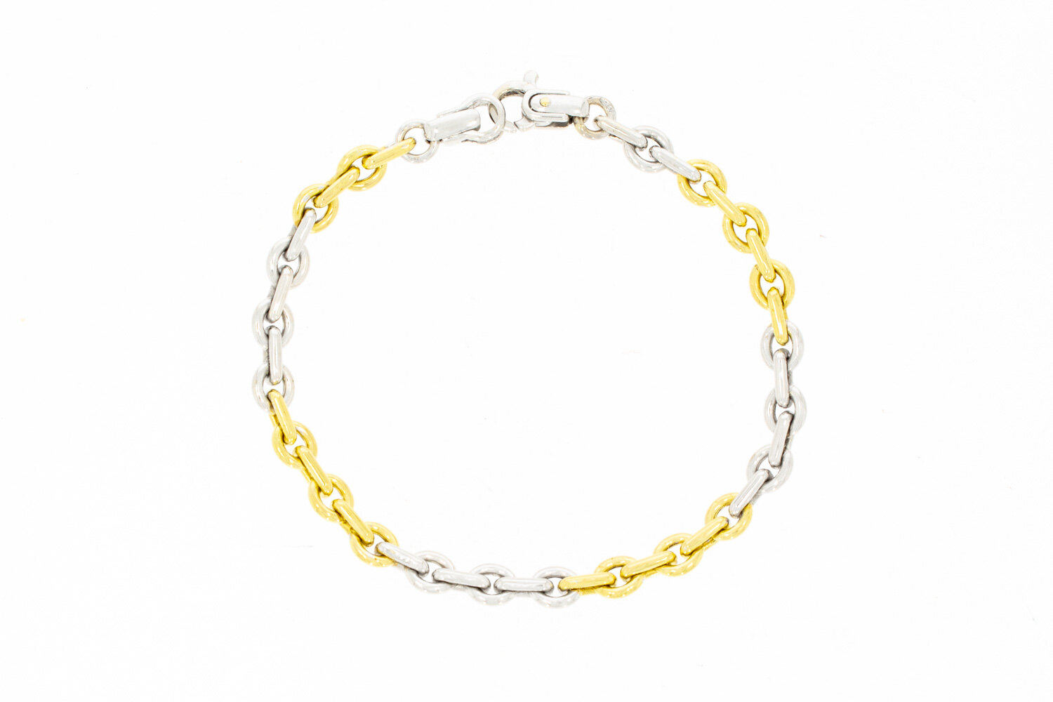 Bicolor 18 karaat Anker Armband - 19,2 mm