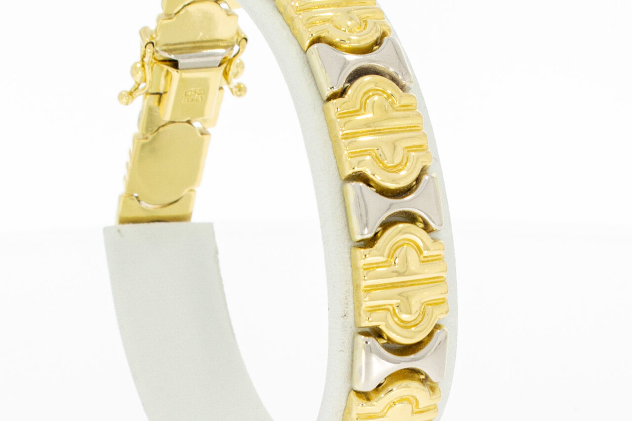 Platte 18 Karaat goud Koningsarmband - 20,2 cm