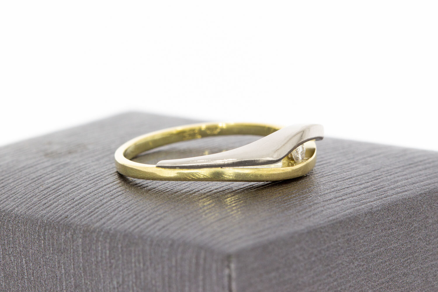 14 karaat gouden diamant ring - 17,7 mm