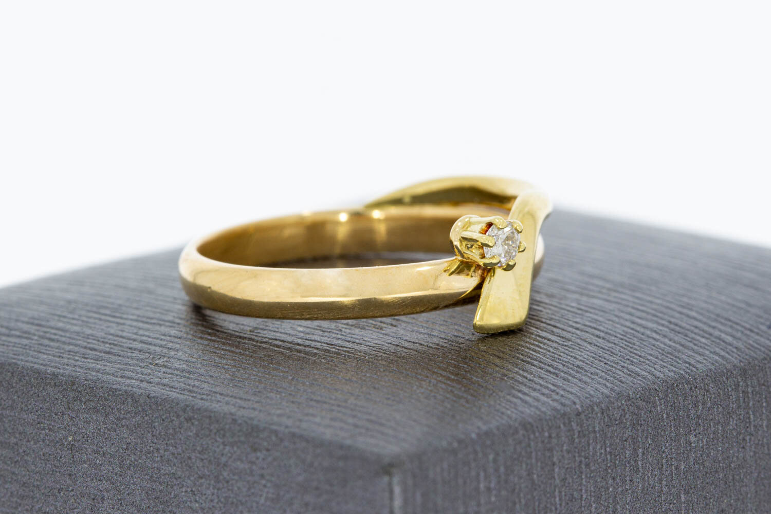 14 karaat gouden diamant ring - 18,4 mm